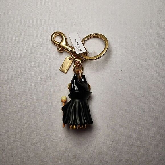NWT CC347 Coach x Disney Villains Maleficent Metal Bear Charm Keychain - Picture 2 of 2